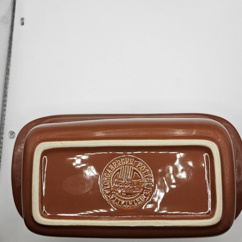 Longaberger Burnt Orange Mini Small Bread Baking Dish with Woven Edge - Picture 5 of 6